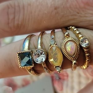 Set of gold tone rings size 10 womens